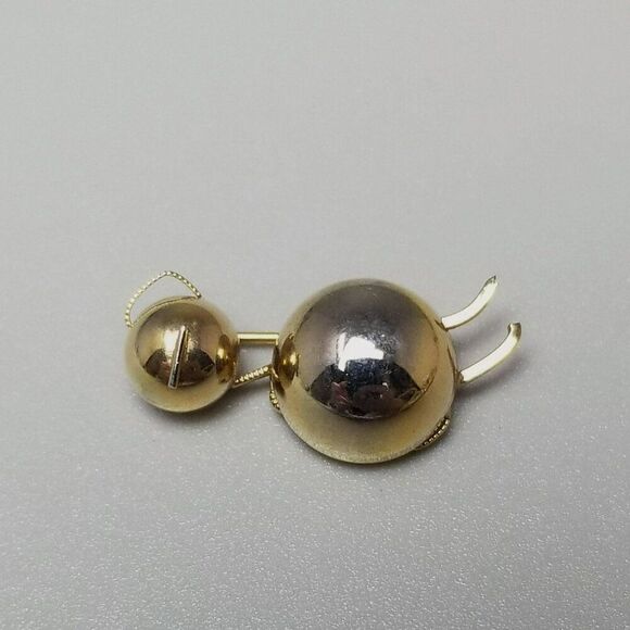 Vintage Valenza 12k Yellow Gold Filled Brooch, Abstract Retro Design, - Picture 2 of 7